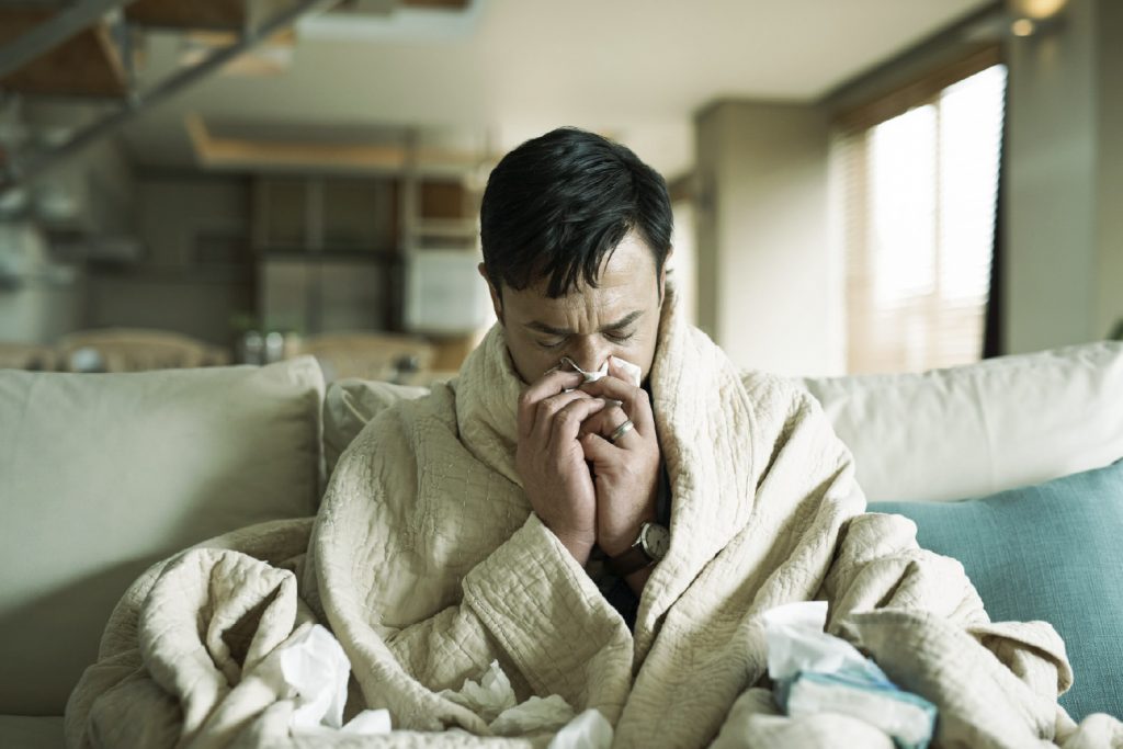 Hombre con influenza A H3N2
